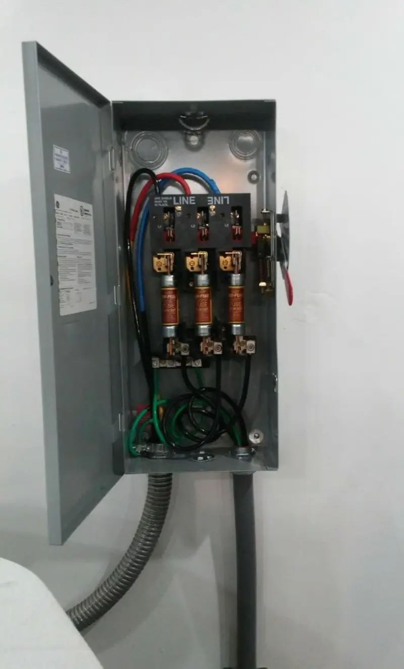 Three-phase disconnect switch installed for Smoke Detector Installation in Durham